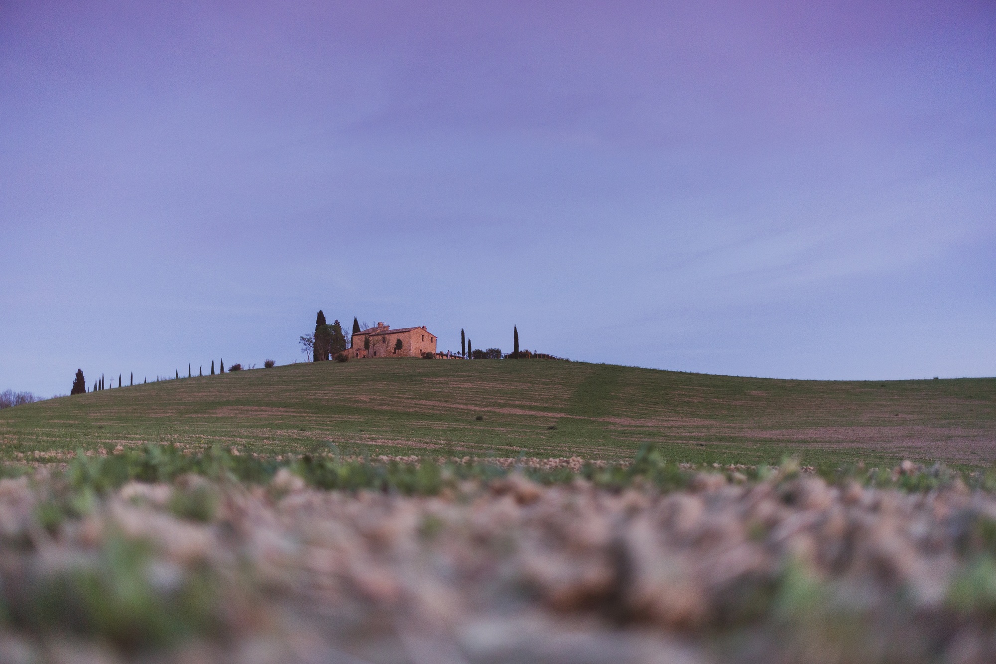 Farmhouse with cypresses in tuscany